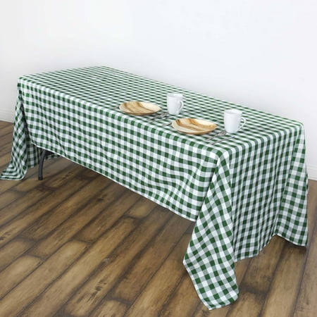 Efavormart 60x102" Green/White Perfect Picnic Inspired Checkered Polyester Tablecloths For Party Event Decor