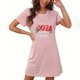 thumbnail image 1 of Fiudx Camisón, Pijama Cómodo, Pijama de Tela Suave, Ropa de Estar Por Casa de Manga Corta, Ropa de Dormir de Estilo Extragrande, Ropa Informal para Mujer, Regal Perfecto para Mamás, Esposas E Hijas., 1 of 2
