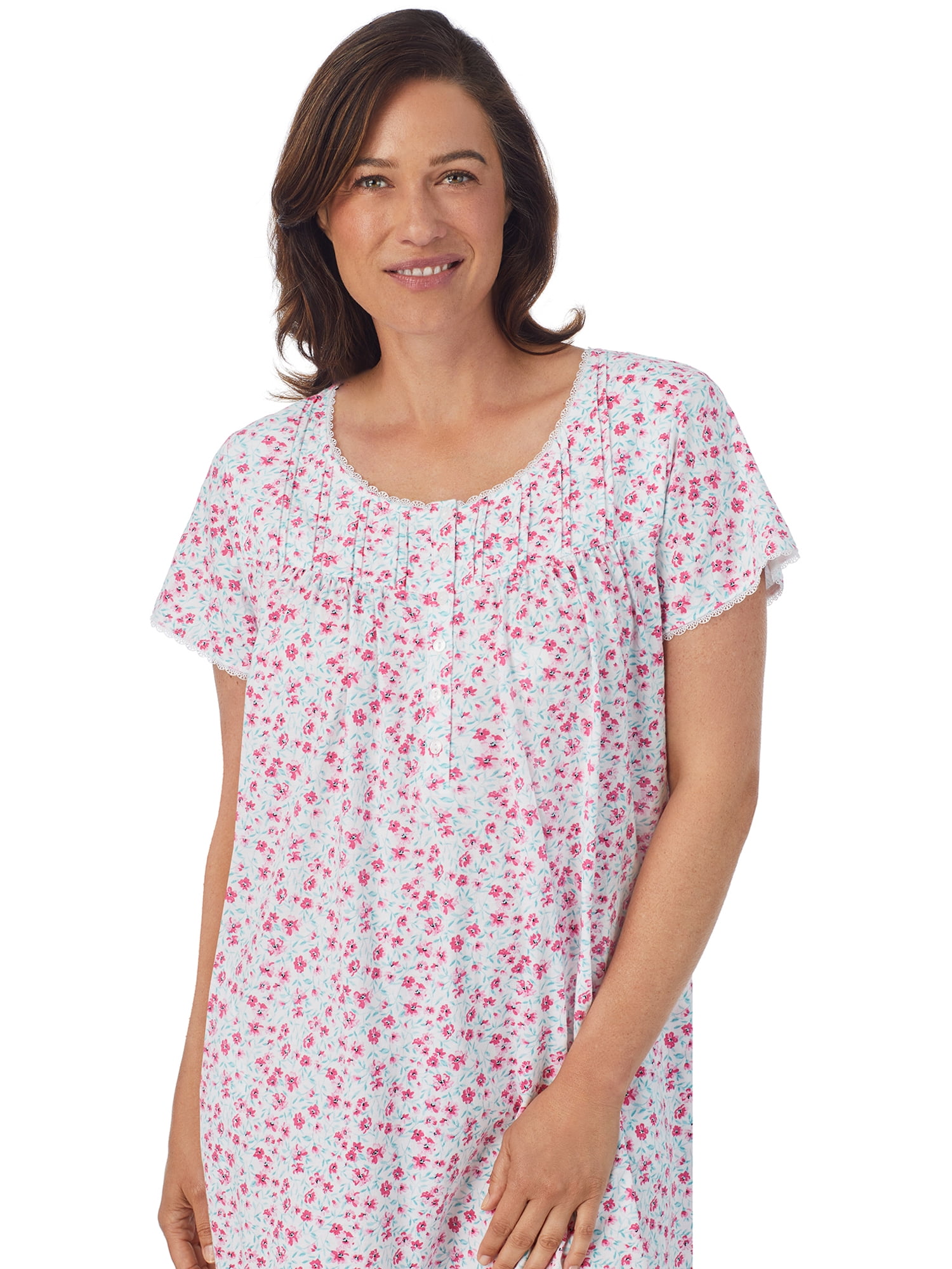 Aria 100% Cotton Short Sleeve Scoop Neck Nightgown with Pockets, Women’s sizes S-5X