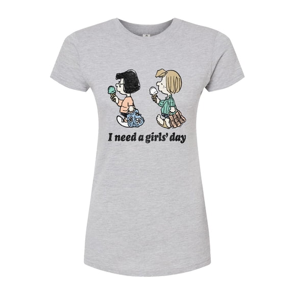 Peanuts - I Need A Girls Day - Juniors Fitted Graphic T-Shirt