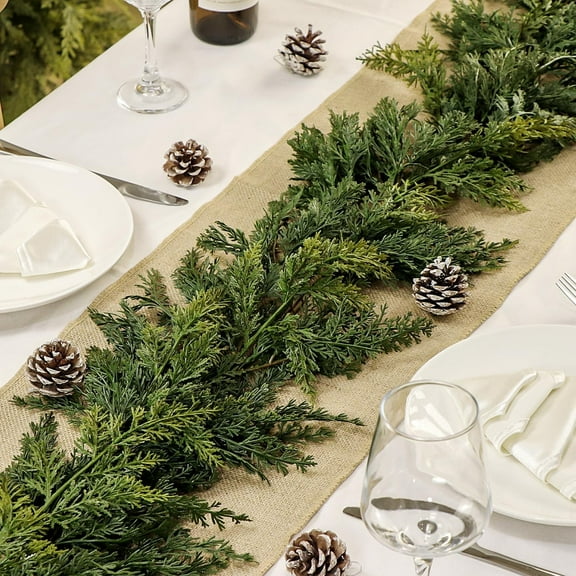 GOBWCOT 6FT Cedar Garland, Artificial Christmas Garland Decoration for Indoor & Outdoor ,For Fireplace Mantel, Stair Railing, Doorway