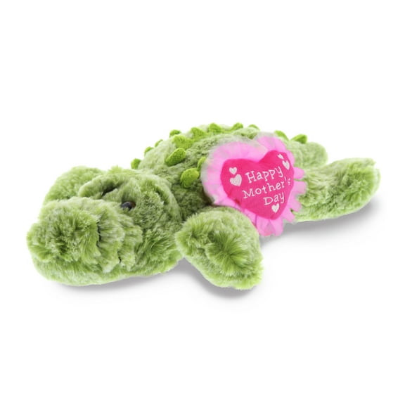 DolliBu Happy Mother's Day Super Soft Plush Alligator Figure - Cute Stuffed Animal with Pink Heart Message for Best Mommy, Grandma, Wife, Daughter - Cute Wild Life Plush Toy Gift - 11.5" Inches