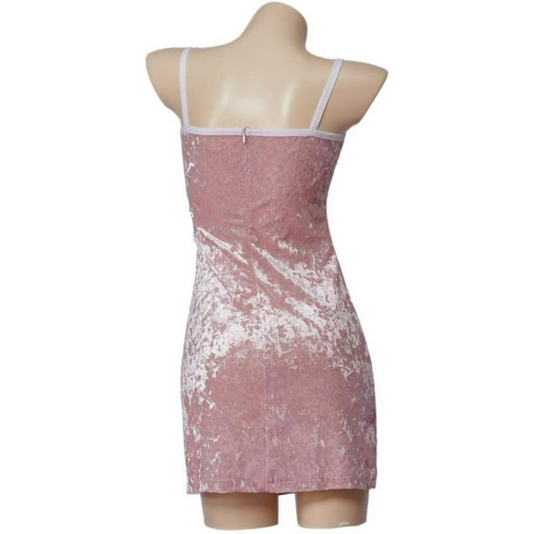 open lace back dress Fuchsia Stretch Crushed Velvet – KikiTextiles