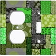 thumbnail image 4 of Metal Light Switch Plate Cover Safari African Tribal Art Pattern Neon Green SFR012, 4 of 13
