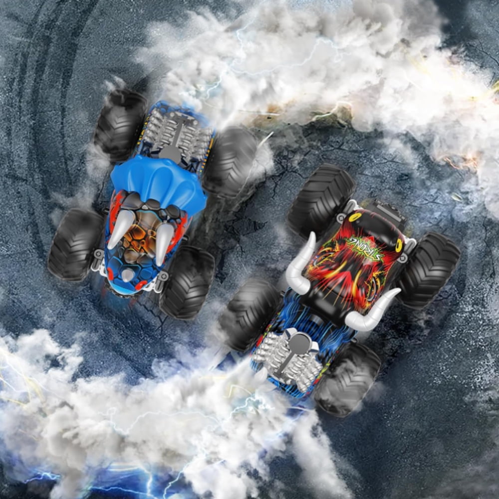 XITZ Triceratops Spray Remote Control Vehicle, 2.4GHz All Terrain Remote Control Monster Cars, 1:16 Monster Truck RC Trucks, Remote Monster Car with Spray Music and Light for Kids