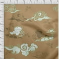 thumbnail image 4 of oneOone Velvet Brown Fabric Asian Japanese Floral Birds With Plants Quilting Supplies Print Sewing Fabric By The Yard 58 Inch Wide, 4 of 4