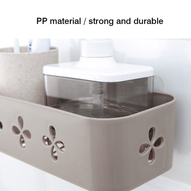 Kitchen Bathroom Organizer Wall Storage Rack Adhesive Shower Shelf Basket Toiletries Storage Holder