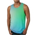 thumbnail image 7 of S-5X Mens Big & Tall Tank Tops Plus Size Sleeveless Crewneck Shirts Casual Pullover Gradient Printed Slim Athletic Workout Running Undershirts Vests, 7 of 7