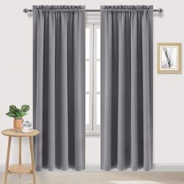 Amay Room Darkening Rod Pocket Curtain Panel Draperies Grey 52 Inch Wide by 120 Inch Long-1 Panel