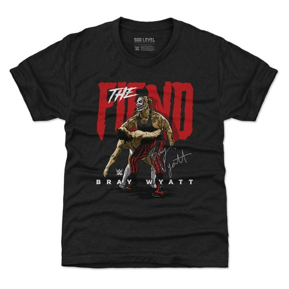 Youth 500 Level Heather Black Bray Wyatt The Fiend Tri-Blend T-Shirt