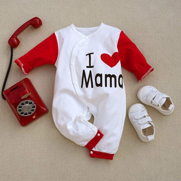 I Love You Mama Baby Jumpsuit - Soft Cotton, Easy Snap