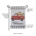 thumbnail image 3 of Evergreen Welcome Red Truck Floral with Buffalo Plaid Garden Burlap Flag, 3 of 9