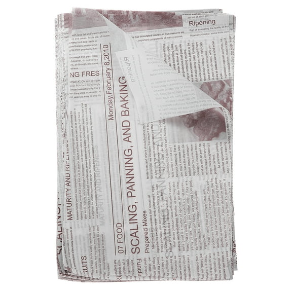 Uxcell 200pcs Wax Paper Sheets Square Sheets 5.91" x 9.84" Old Newspaper Style Food Wrapping Paper for Sandwich Baking Paper Liners Picnic Basket Bread Hamburger Wrap Kitchen, White