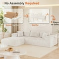 thumbnail image 6 of Homall 108" Sectional Sofa Boneless Cloud Couch with L-Shape Chaise Modular Sofa Couch with Deep Seat No Assembly for Living Room,Studio,Apartment,Chenille Beige, 6 of 9