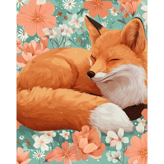 Paint by Numbers for Adults Kids Beginner Flower Sea Dream Fox DIY Acrylic Painting by Numbers Kits with Brushes Acrylic Pigment Home Decoration Gifts 16 x 20 inch