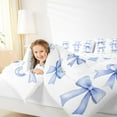 thumbnail image 4 of Feelyou Girly Blue Bowknot Bedding Comforter Set, Kawaii Princess Bow-tie Twin Comforter Sets, Cartoon Ribbon Style Reversible Bedding Set, Microfiber Bedroom Decor, 2 Pieces, 4 of 8