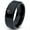 Black Bevel Polish Tungsten, variant on Tungsten Surfing Shark Fish Grinning Band Ring 8mm Men Women Comfort Fit Black Dome Polished