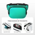 thumbnail image 5 of Zufioo Turquoise Light Blue Print Square Double Layer Waist Bag, Durable & Stylish Fanny Pack with Zippered Pockets and Adjustable Strap for Outdoor & Daily, 5 of 9