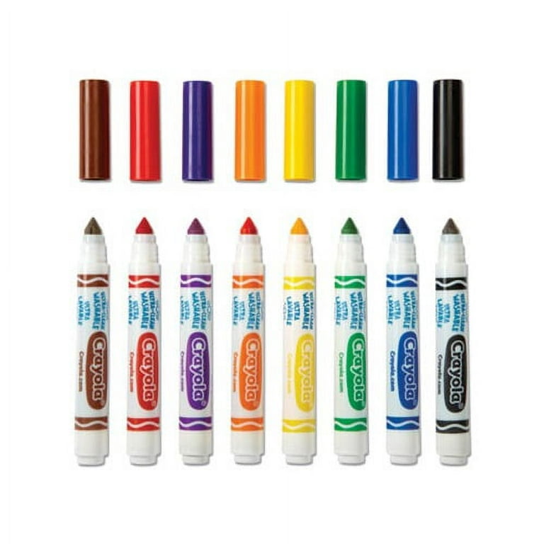 Crayola Ultra-Clean Washable Markers, Wedge Tip, Assorted, 8/Pack