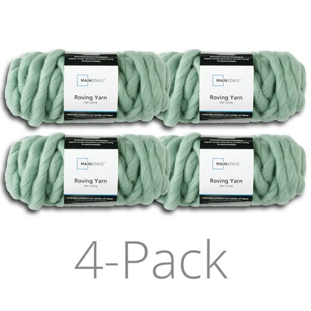 Mainstays Super Bulky Acrylic Green Yarn, 26 yd (4 Pack)