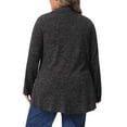 thumbnail image 2 of Agnes Orinda Women's Plus Size Knit Cardigan Lapel Long Sleeve Open Front Irregular Hem Casual Soft Sweater Cardigans 1X Dark Gray, 2 of 4