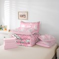 thumbnail image 6 of Homewish Monogrammed P Theme 7-Piece Bedding Comforter Set,Cartoon Stereoscopic Diamond King Bedding Sets,Pink Sparking Print Bed Sheets For Girl Teens,Ultra Soft Bedroom Decor Reversible, 6 of 8