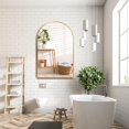 thumbnail image 2 of KOSSMAI Arch Wall Mirror with Metal Frame 24"X36" For Bathroom, Dining Room, Living Room, Entry Gold, 2 of 5