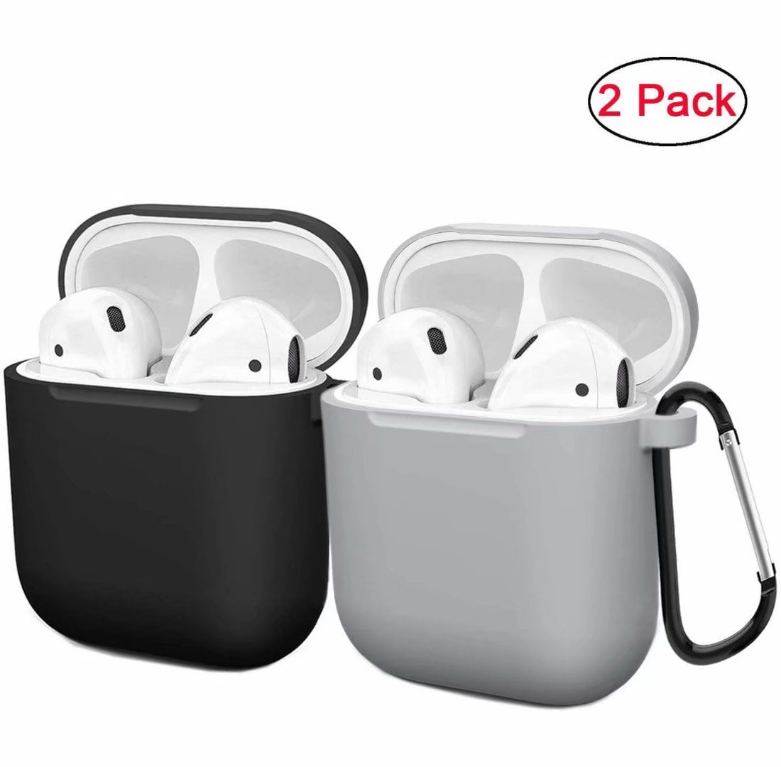 Sand Pink/Gray 2 Pack Compatible AirPods Case Cover Silicone Protective Skin for Apple Airpod Case 2&1
