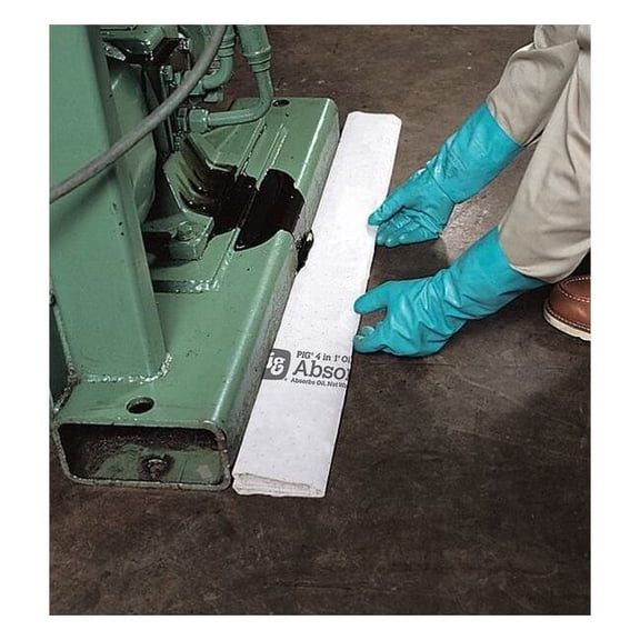 Pig Sorbent Roll, 9 gal, 16 in x 80 ft, Oil, White, Polypropylene MAT484