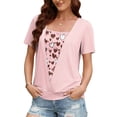 thumbnail image 7 of Blczomt Cute Casual Tops for Women Pink Tops Short Sleeve Lightweight Blouse for Women,M, 7 of 7
