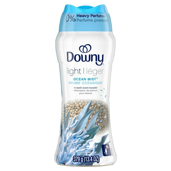 Downy Light Laundry Scent Booster Beads, Ocean Mist Scent, In-wash fabric beads designed to be gentle with a light boost of scent, No Heavy Perfumes, 379G