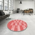 thumbnail image 3 of Ahgly Company Indoor Square Patterned Light Coral Pink Area Rugs, 8' Square, 3 of 6