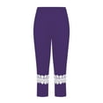 thumbnail image 6 of MKOSPLRT 2-13 Years High Waist Leggings for Girl Toddler Stretch Slim Fit Yoga Workout Capris Solid Lace Hem Crop Leggings Summer Capris, 6 of 9