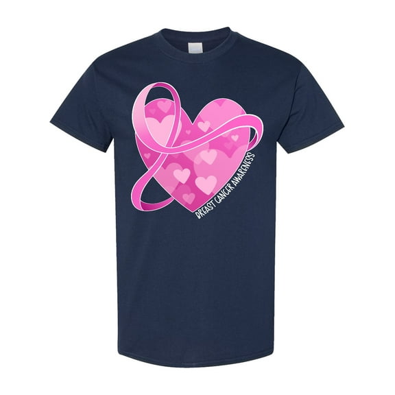 Inktastic Breast Cancer Awareness Pink Ribbon Around Heart T-Shirt