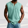 thumbnail image 2 of Mrmaere Men's Short Sleeve V Neck Sleeveless Tank Top Pull-On Design Soft Fabric Comfortable Casual Daily Wear Mint Green XL, 2 of 6
