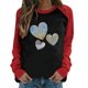 thumbnail image 1 of ICHUANYI Clearance Women's Casual Round Neck Raglan Color Matching Valentine's Day Print Long-sleeved T-shirt Top ICHUANYI "ICHUANYI", 1 of 3