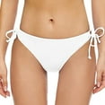 thumbnail image 2 of kamemir Women's Tie Side Bikini Bottoms Mid Rise String Bathing Suits Bottom(White,XL), 2 of 5