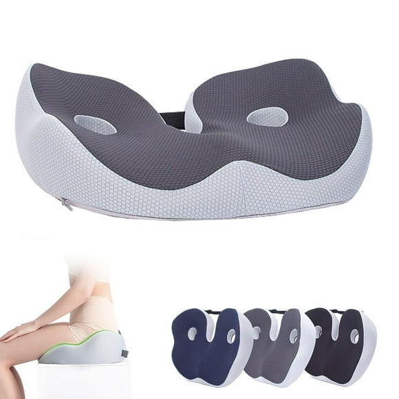 Seat Cushion, Seat Cushion for Sit Bone and Back Pain Relief, Butt, Tailbone, Hip, Hamstring, Posture Support - Memory Foam Comfort Ischial Tuberosity Pillow (Grey)