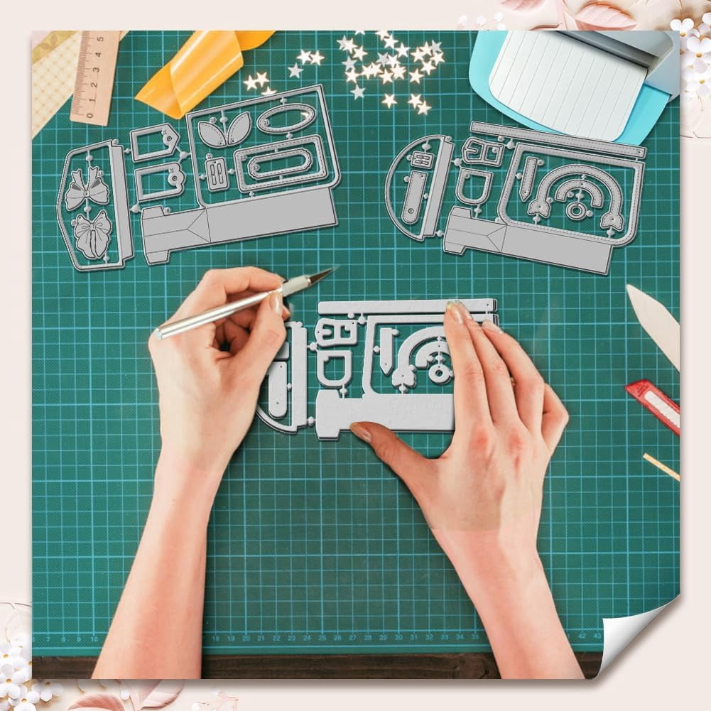 Metal Cutting Dies For Card Making - Handbag, Bow, Heart Shapes, DIY Scrapbooking & Paper Crafting, Carbon Steel