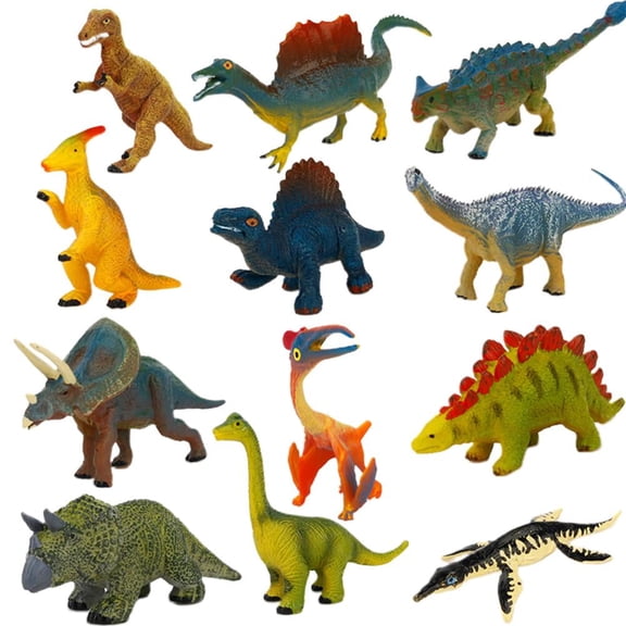 Falleo Clearance 12PCS Mini Dinosaur Figure Toys for Boys and Girls PVC Dinosaur Toy Set Washable Simulation Mini Educational Dinosaur Animal Toys
