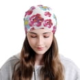 thumbnail image 2 of Naloa Watercolor Flowers Soft Beanie Hat, Knit Beanie Daily Beanie in Fine Knit for Women Men Winter Travel, Outdoor, 2 of 7