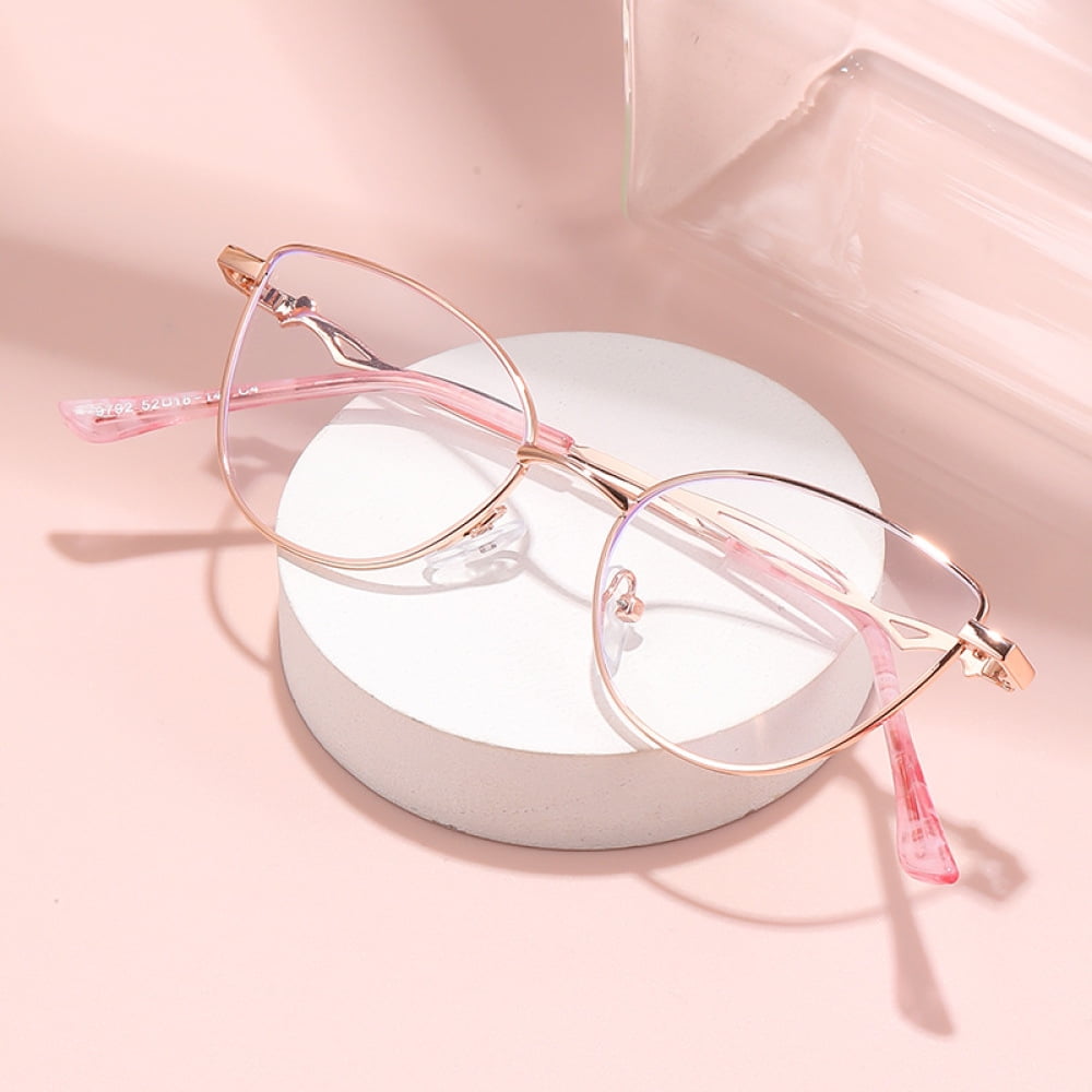 4 Pairs of Women Cat Eye Anti-blue Light Reading Glasses 3.5 Metal Presbyopia Glasses Fashinable Readers +3.50 strength