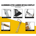 WIILAYOK Aluminum Attic Ladder Household Manual Lifting Attic Ladder