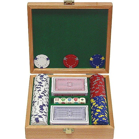 Chips Oak Case - Trademark Poker 100 13g Professional Clay Casino Chips with Beautiful Solid Oak Case