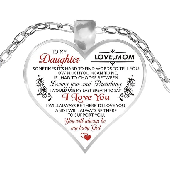 EGNMCR Electroplating Love Alloy Pendant Sweater Chain Mother To Daughter a necklace