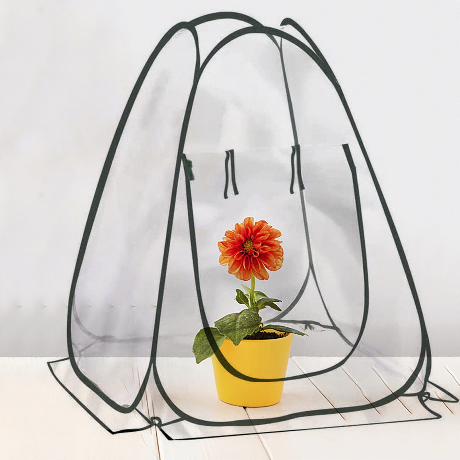SIYTUAU Pop Up Greenhouse Overwintering Tent Mini For Plant Protection Winter 70X70X80Cm Green Oxford Pvc Build Green