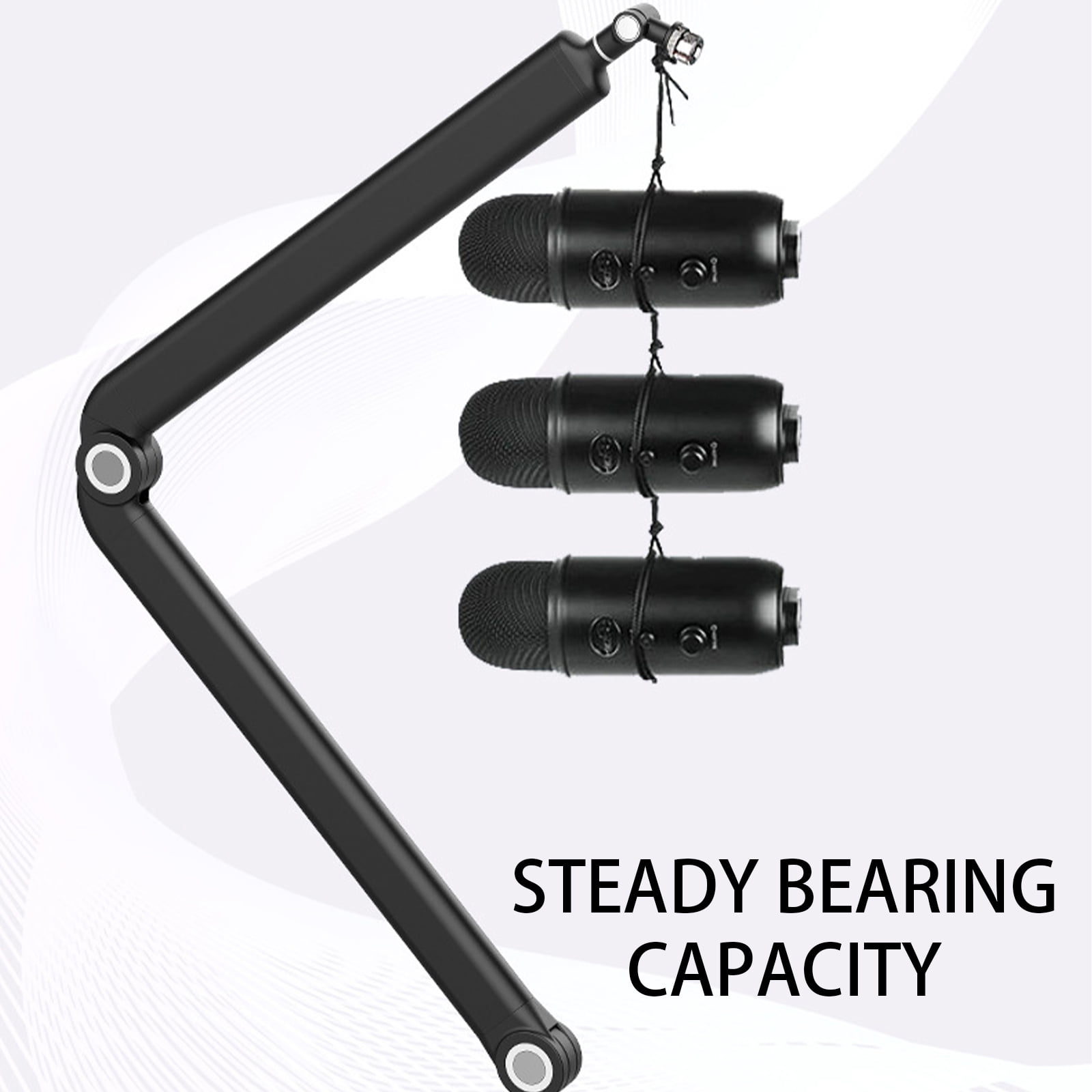 Microphone Arm Stand 360 Degree Rotating Suspension Boom Mic Stand with Clamp 3/8" to 5/8" Adapter for Gaming Recording