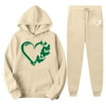 thumbnail image 4 of Womens Two Piece Sweatsuits Long Sleeve Heart Graphic Print Hooded Sweatshirts and Pants Oversized Matching Set Fall Winter Casual Tracksuit, 4 of 4