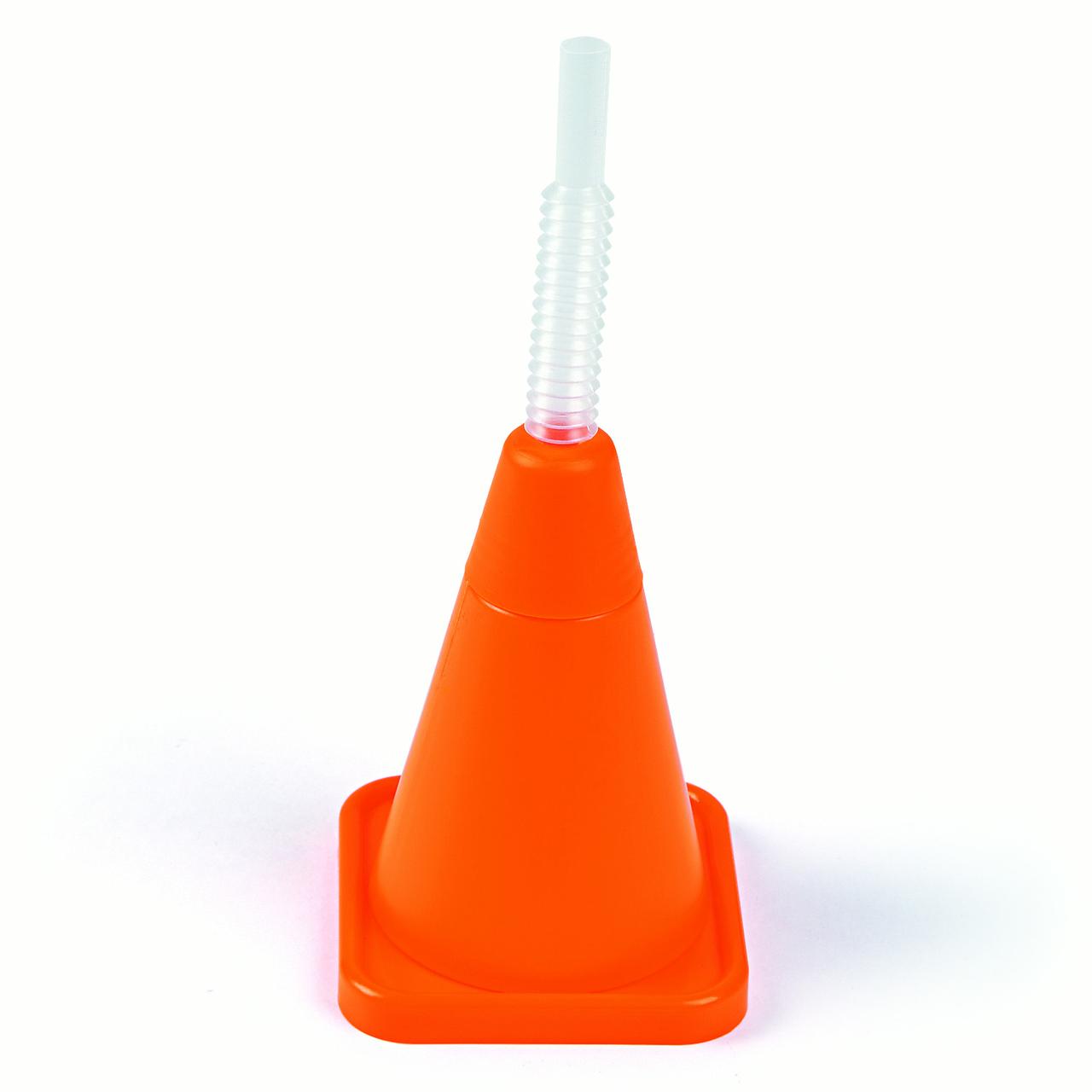 Molded Construction Cone Cups W/ Straw Party Supplies 8 Pieces