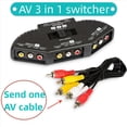 thumbnail image 2 of 4X Conmutador Divisor de Caja Selectora AV de Audio y Vídeo de 3 Vías con Cable para TV X-Box Reproductor de DVD Interruptor de Dispositivos, 2 of 5